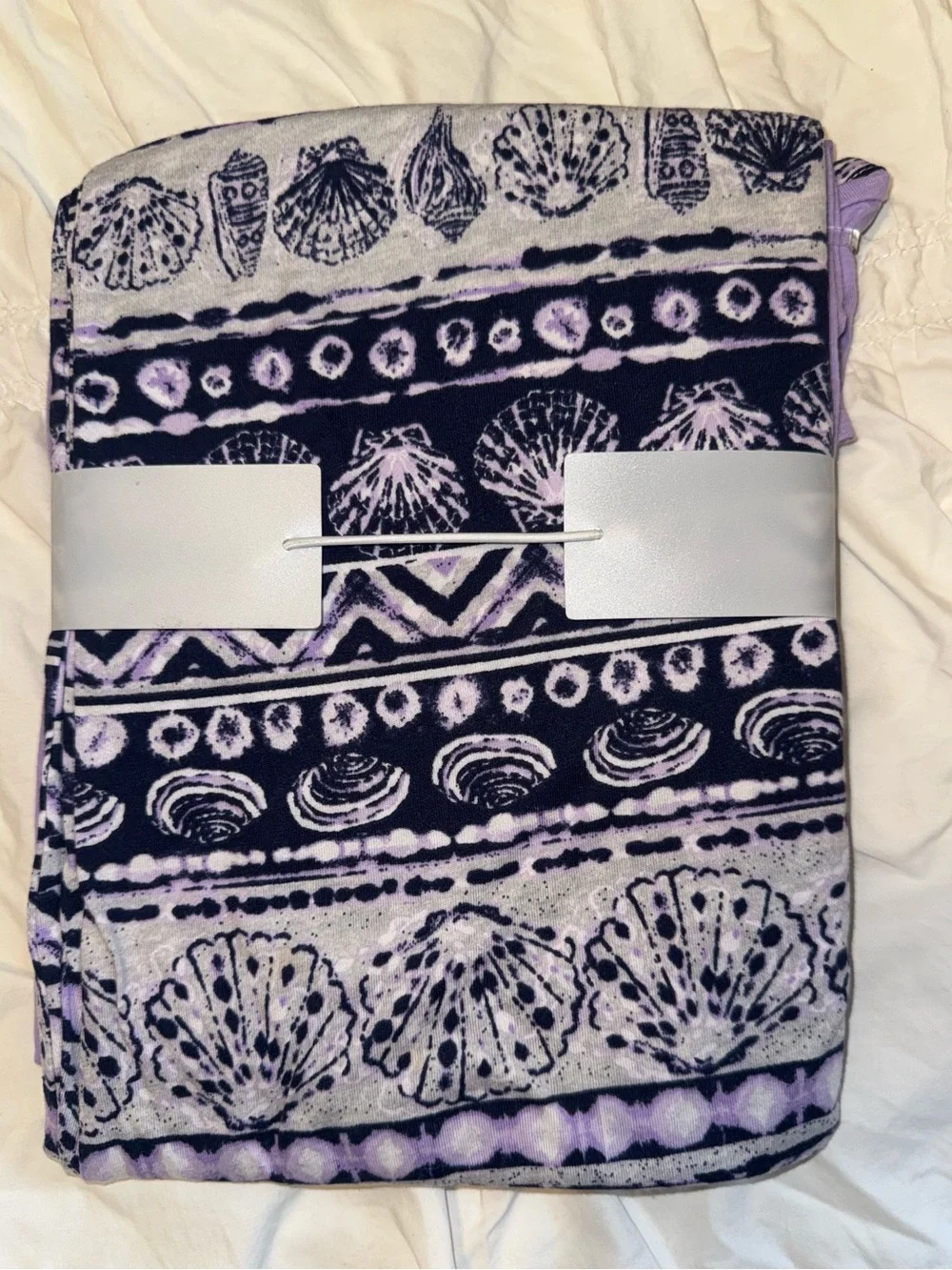 Croft & Barrow Lavender Two-Piece Women's Sleep Set with Navy Pattern